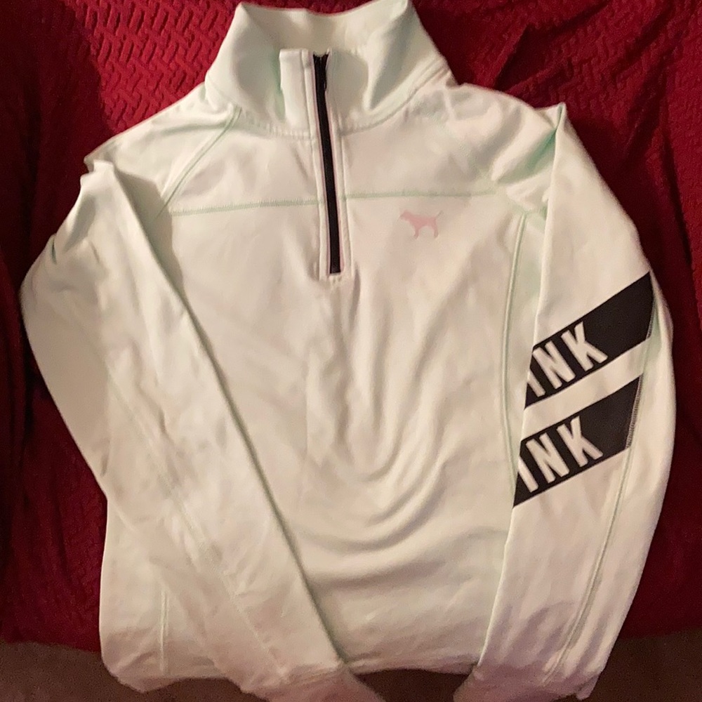 Mint Green *PINK* three quarter zip